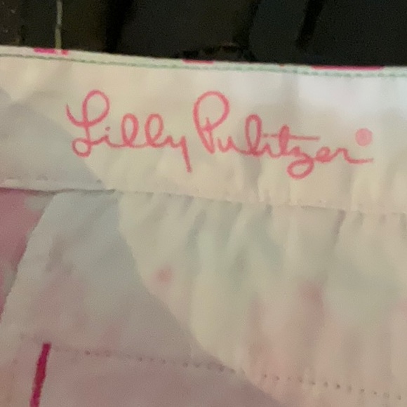 Lilly Pulitzer buttercup Pink Tusk in Sun Elephant Scalloped Hem shorts size 2 - Picture 5 of 8